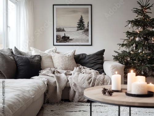 Cozy Living Room Winter Sce...