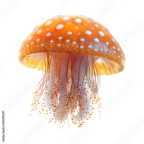 Close-Up of a Jellyfish Isolated on Transparent Background photo