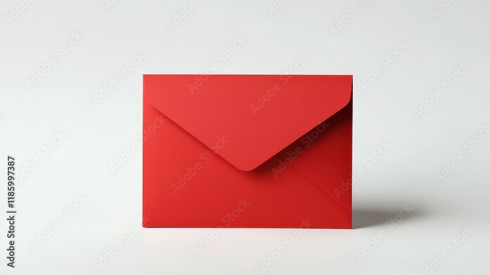 A bright red envelope on a minimalistic background, symbolizing communication, love, or a special invitation. A bright red envelope on a minimalistic background, symbolizing communication, love, or a special invitation.