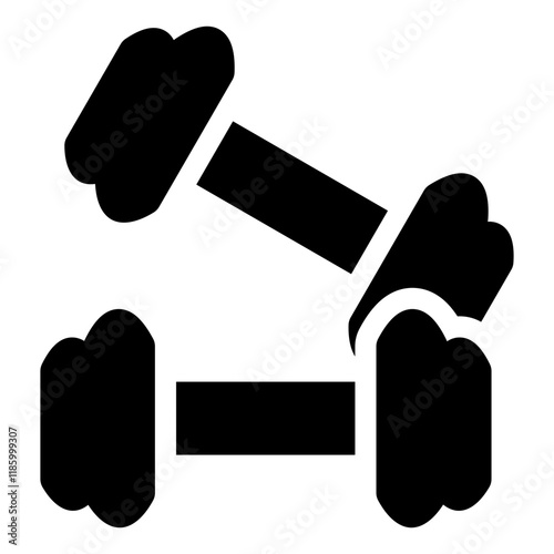 A sleek dumbbell strong icon representing fitness, strength, and exercise. Perfect for gym, workout, and health-related projects, showcasing active and healthy lifestyle themes.