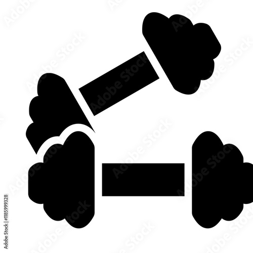 A sleek dumbbell strong icon representing fitness, strength, and exercise. Perfect for gym, workout, and health-related projects, showcasing active and healthy lifestyle themes.