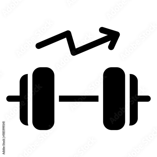 A sleek dumbbell strong icon representing fitness, strength, and exercise. Perfect for gym, workout, and health-related projects, showcasing active and healthy lifestyle themes.