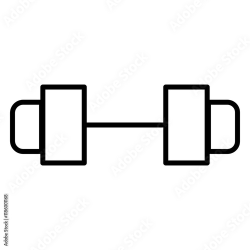 A sleek dumbbell lineal icon representing fitness, strength, and exercise. Perfect for gym, workout, and health-related projects, showcasing active and healthy lifestyle themes.