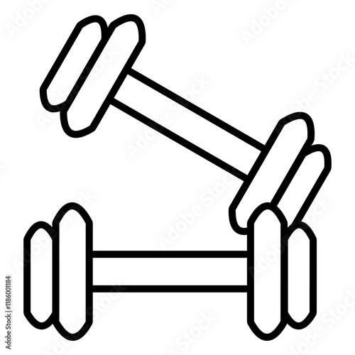 A sleek dumbbell lineal icon representing fitness, strength, and exercise. Perfect for gym, workout, and health-related projects, showcasing active and healthy lifestyle themes.