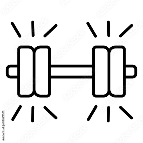 A sleek dumbbell lineal icon representing fitness, strength, and exercise. Perfect for gym, workout, and health-related projects, showcasing active and healthy lifestyle themes.