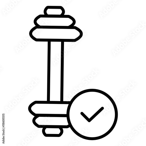 A sleek dumbbell lineal icon representing fitness, strength, and exercise. Perfect for gym, workout, and health-related projects, showcasing active and healthy lifestyle themes.