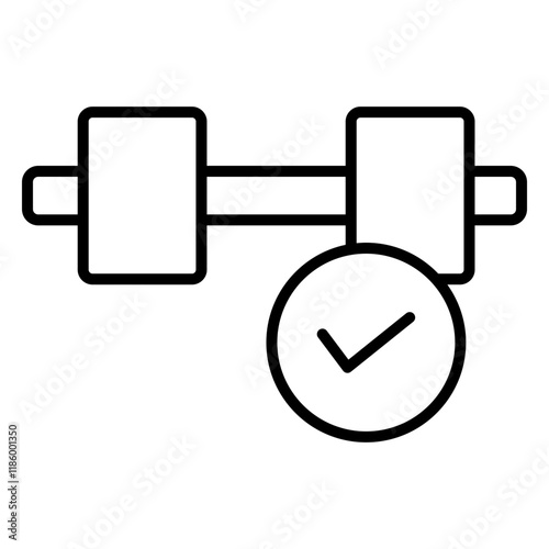 A sleek dumbbell lineal icon representing fitness, strength, and exercise. Perfect for gym, workout, and health-related projects, showcasing active and healthy lifestyle themes.