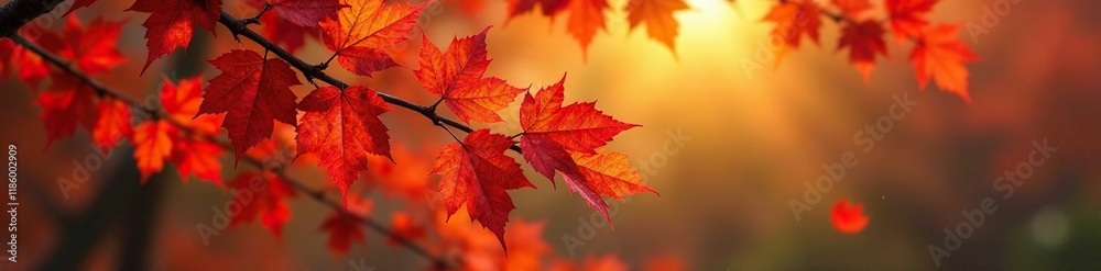 Golden hues upon crimson leaves entwined with branches, autumn colors tree foliage photography, branch Golden hues upon crimson leaves entwined with branches, autumn colors tree foliage photography, branch