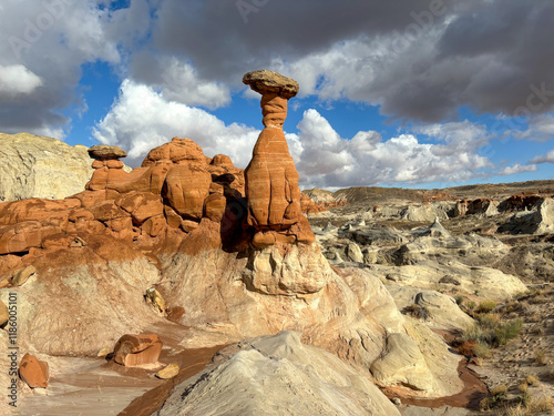 Sandstone Toadstool Hoodoos between Page Arizona and Kanab Utah USA