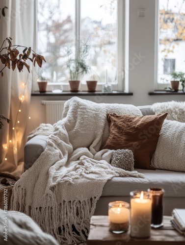 Cozy Living Room Sofa With ...