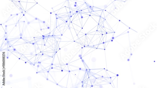 Abstract polygonal space with dots and lines motion. Data technology and scientific illustration. 3d rendering.