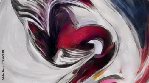 A dynamic and expressive scene of a painter applying strokes to a canvas. Dynamic animation. Art. Psychology.