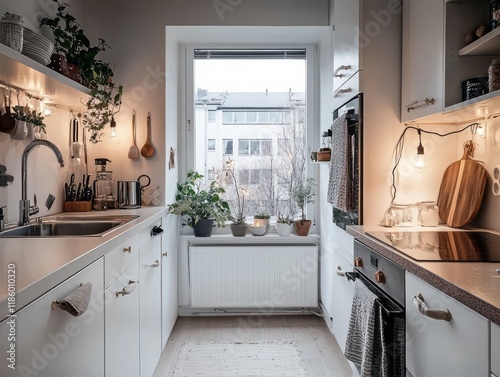 Modern minimalist kitchen w...
