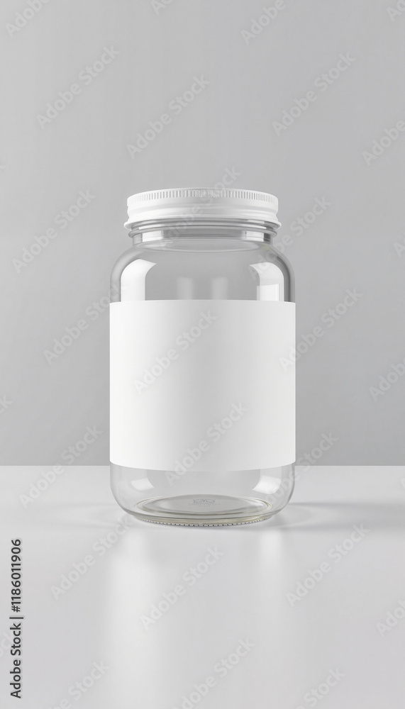 Jar Mockup With Label on plain gray background Jar Mockup With Label on plain gray background