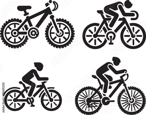 Silhouette of Cycle isolated with white background