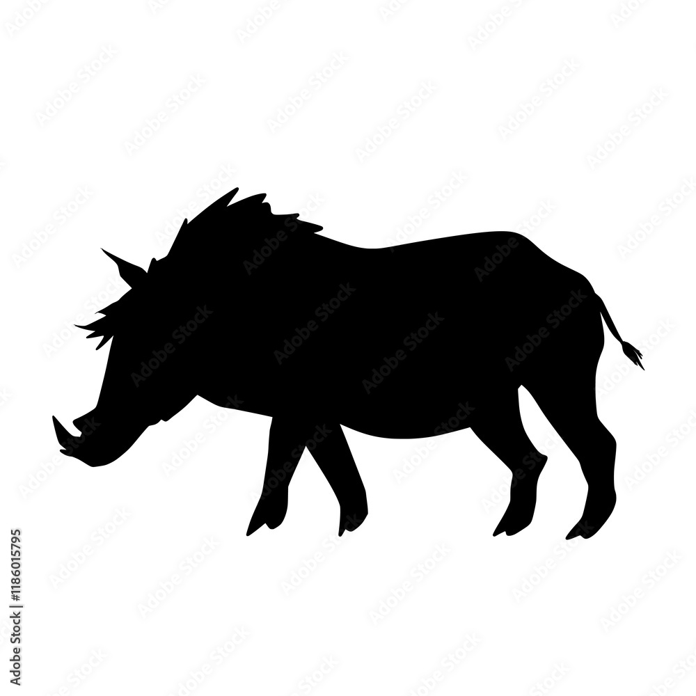 Fototapeta premium Warthog Silhouette Vector Illustration