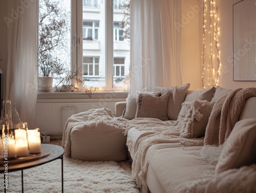 Cozy Living Room with Warm ...