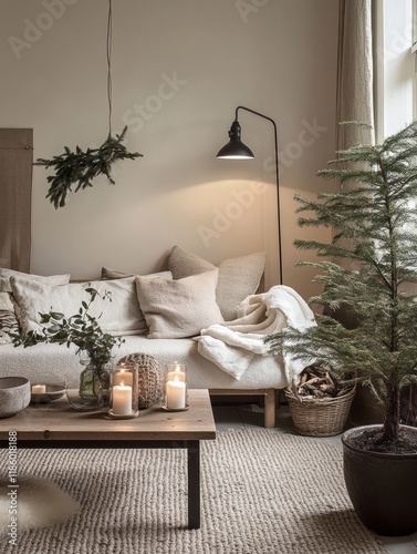 Cozy Living Room with Neutr...