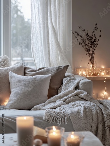 Cozy Living Room Winter Sce...