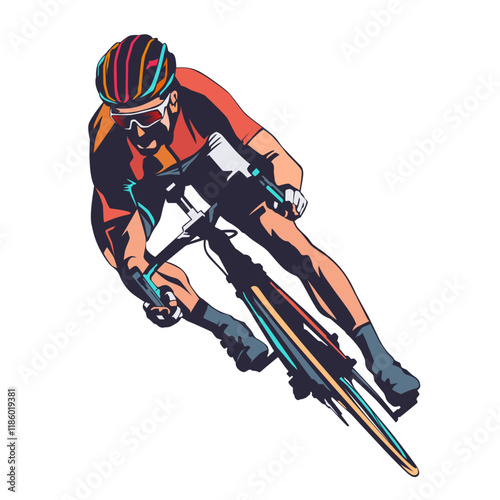 bicycle sport vector illustration with slanted style. for design elements with bicycle sport race concept, bicycle rides. colored silhouette. health sport