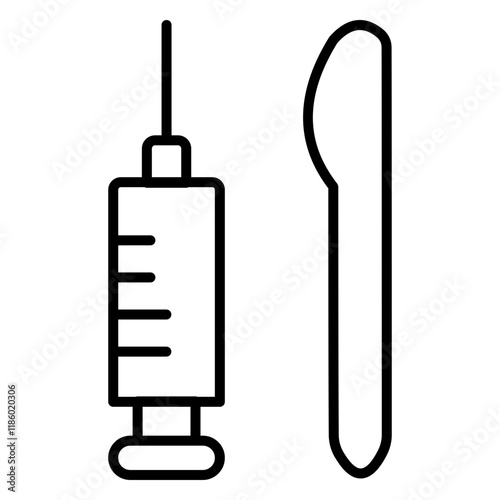 A clean medical equipment lineal icon set, ideal for healthcare, hospitals, and diagnostics. Perfect for representing tools like stethoscopes, syringes, monitors, and more in modern designs.