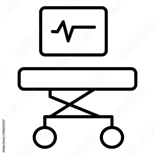 A clean medical equipment lineal icon set, ideal for healthcare, hospitals, and diagnostics. Perfect for representing tools like stethoscopes, syringes, monitors, and more in modern designs.