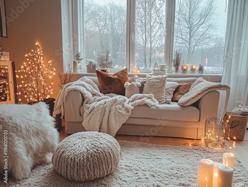 Cozy Winter Living Room Dec...