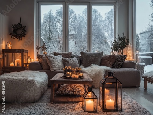 Cozy Winter Living Room Dec...