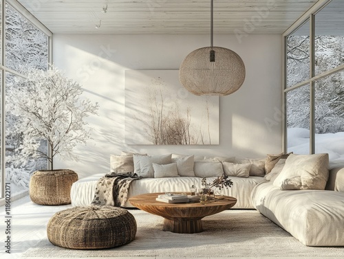 Minimalist Winter Living Ro...
