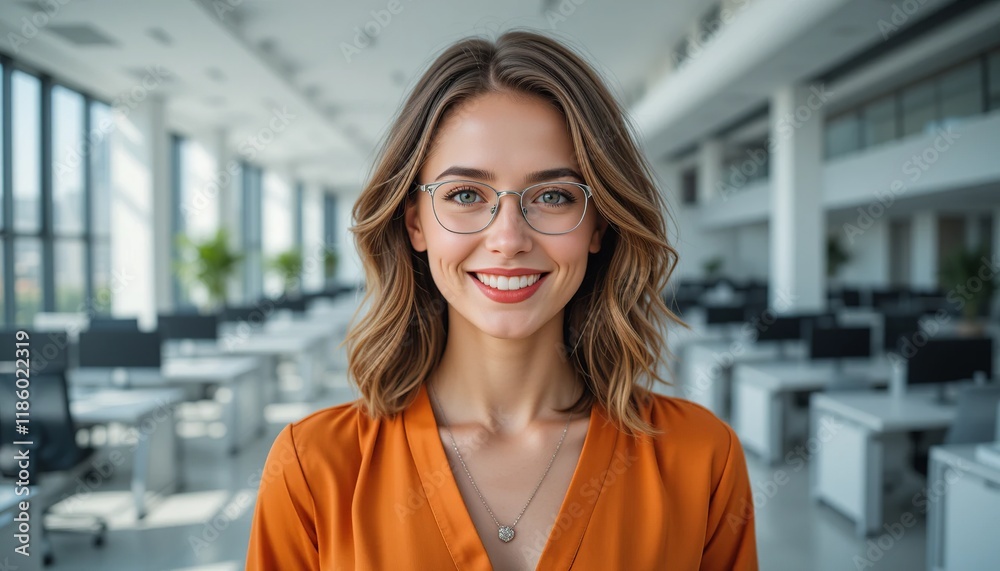 Confident Businesswoman in Modern Office Confident Businesswoman in Modern Office