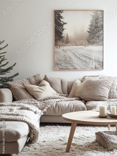 Cozy Living Room Winter Sce...
