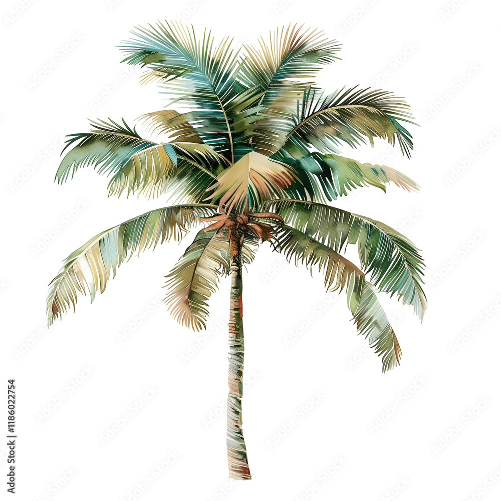 Obraz premium Summer Palm Tree Clipart Vector Illustration