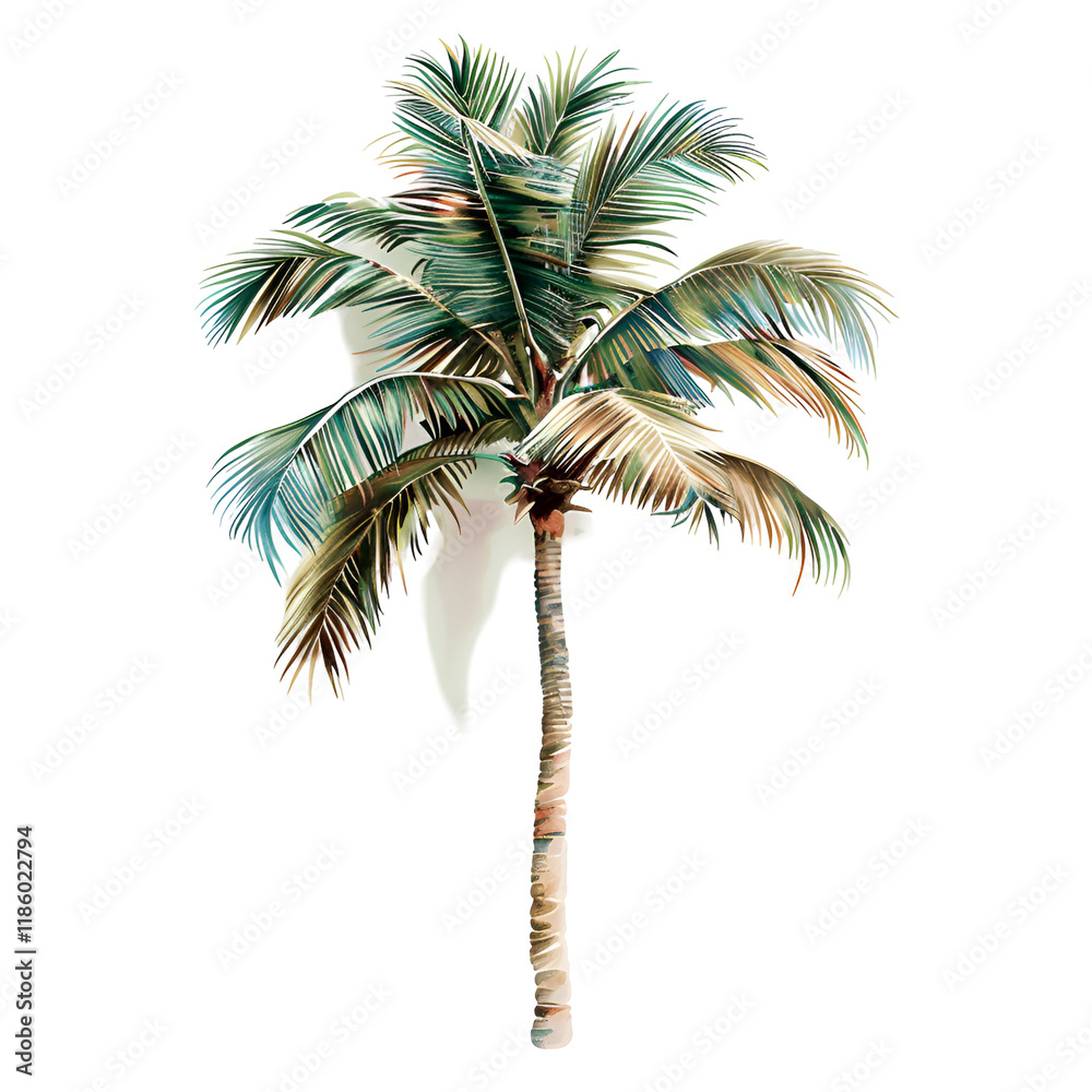 Obraz premium Summer Palm Tree Clipart Vector Illustration