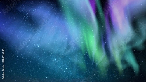 Aurora Green Blue Purple and Milky Way Galaxy Loop