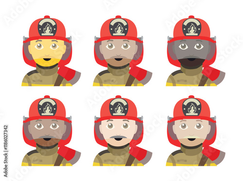 firefighter emoji vector illustration person profession