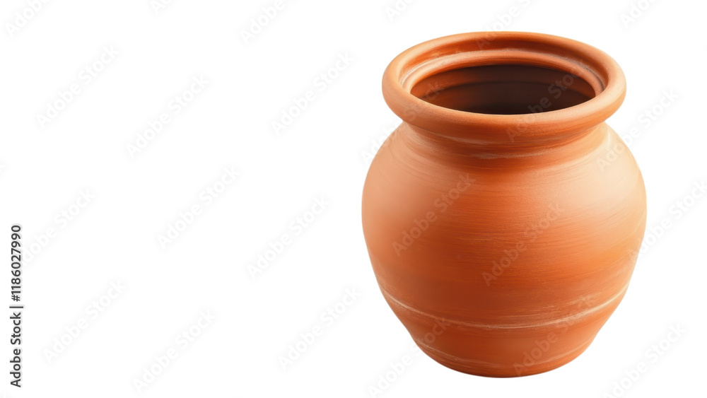 Clay pot on a black background with a smooth finish. Clay pot on a black background with a smooth finish.