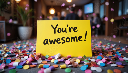Bright card with you're awesome message