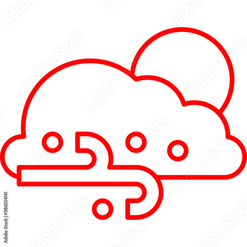 Cloudy Gusts icon single vector illustration