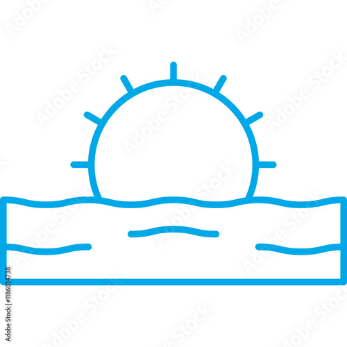 Sunset icon single vector illustration