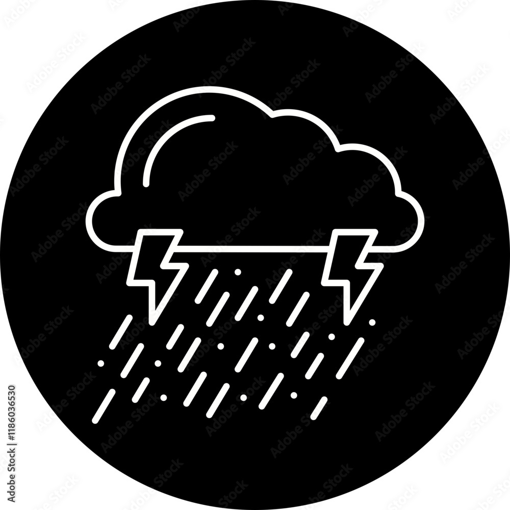 Thunderstorm icon single vector illustration Thunderstorm icon single vector illustration