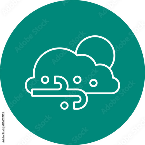 Cloudy Gusts icon single vector illustration