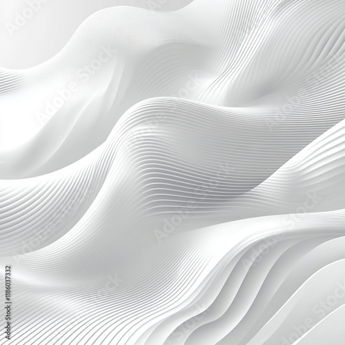 Textured waves of white creating an abstract and serene atmosphere in modern design