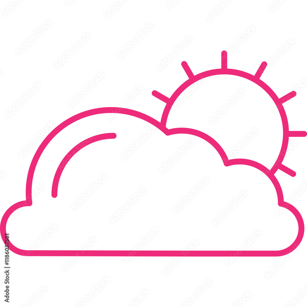 Partly Sunny icon single vector illustration Partly Sunny icon single vector illustration