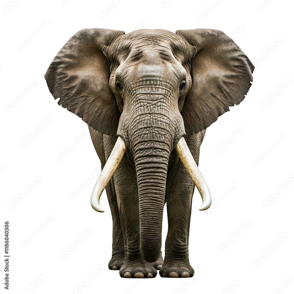 Obraz premium African elephant isolated on white