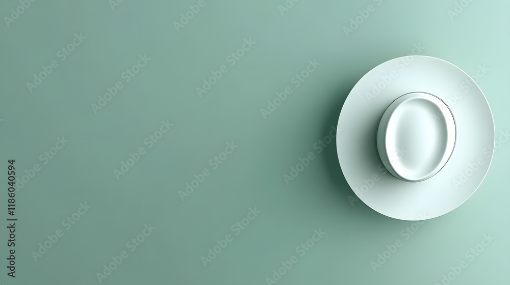Hat on the green background with copy space Hat on the green background with copy space
