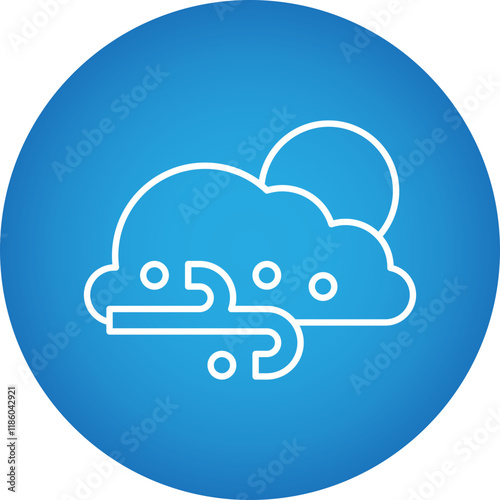 Cloudy Gusts icon single vector illustration