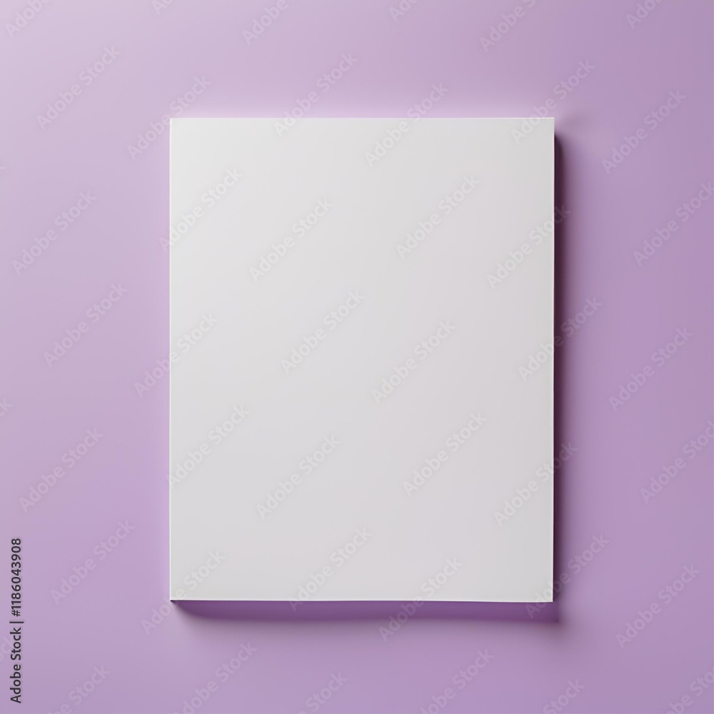 Blank white A4 paper mockup on light purple background. Blank white A4 paper mockup on light purple background.