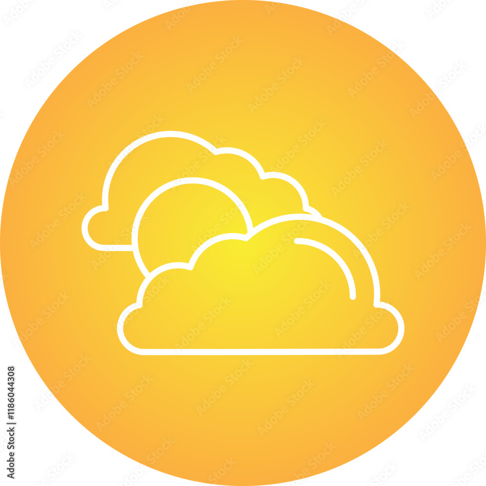 Partly Cloudy icon single vector illustration Partly Cloudy icon single vector illustration