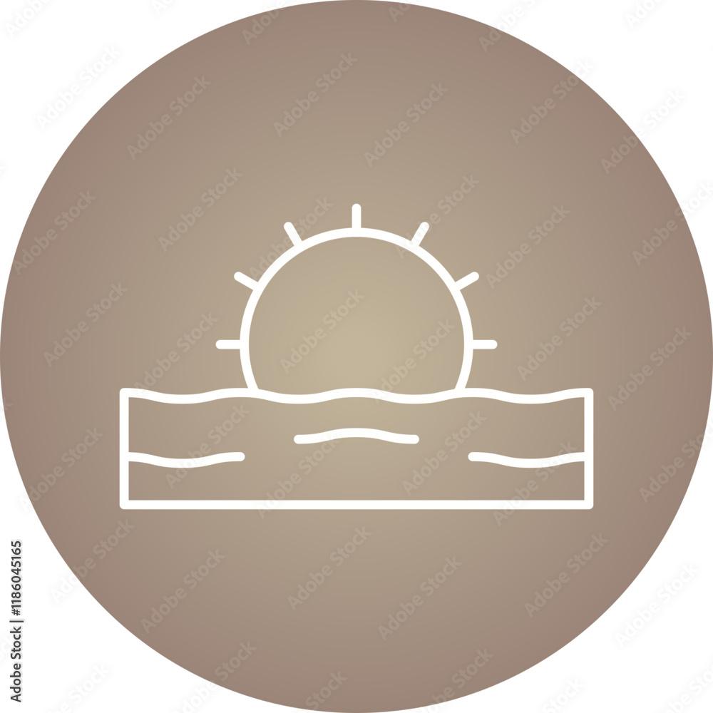 Sunset icon single vector illustration Sunset icon single vector illustration