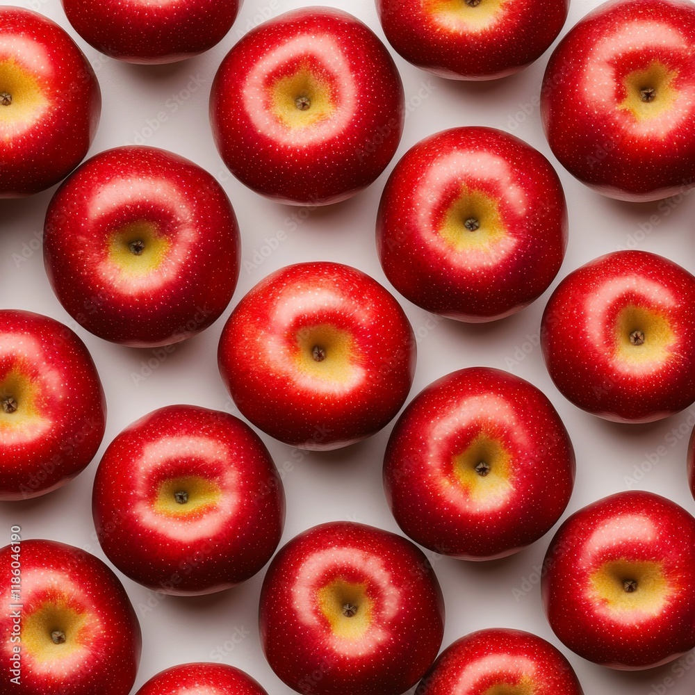 Red apples arranged neatly on a light surface. Red apples arranged neatly on a light surface.